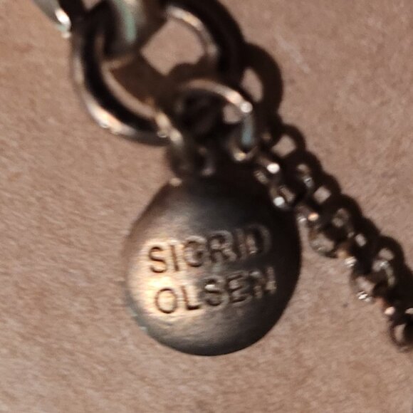 Sigrid Olsen Citrine Quartz Freshwater Pearl Stone Brass Chain Necklace 17 " - Picture 3 of 3